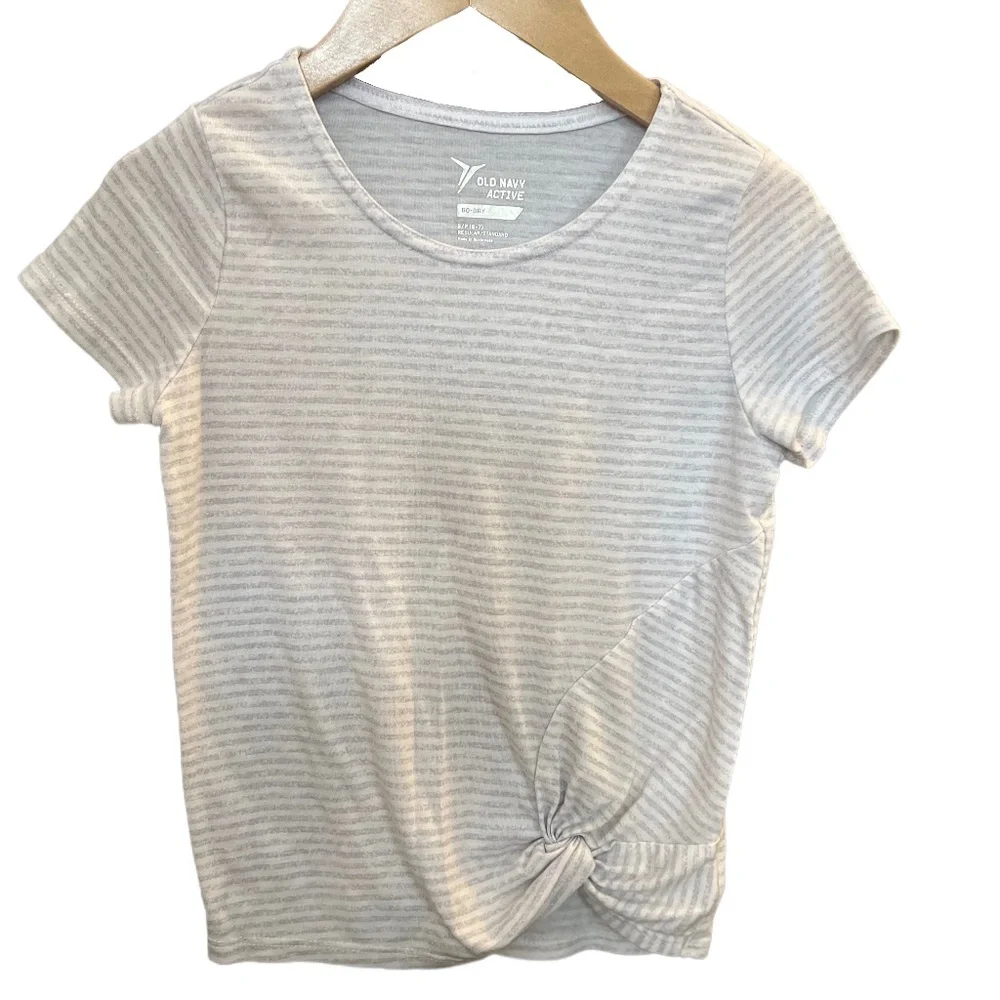 Girls Old Navy Outfit / Black M Pants NWT & S Pre owned Striped Short Sleeve Top